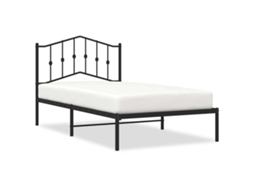 Estrutura de Cama com Cabeceira 100x190 Cm Metal Preto MAISON EXCLUSIVE