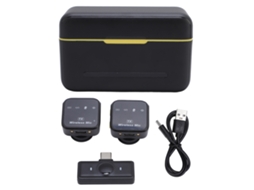 Microfone Lavalier Sem Fio Profissional para Transmissão Ao Vivo, Gravação de Vídeo. EOOCOO (redução de Ruído 2.4g)