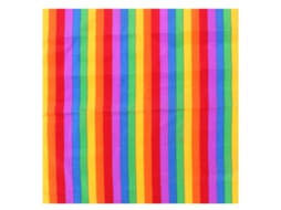 Bandana ou Lenço Arco-íris com listras finas de 54x54 cm