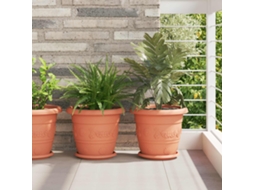 Vidaxl Vasos De Plantas 6 Unid. Vermelho Tijolo Ø 30 X 25 Cm Plástico