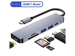 Leitor de cartucho TF tipo C para hub HDMI 4K HD USB Expansion Dock 5 Em 1 Lalamoli (tipo C)