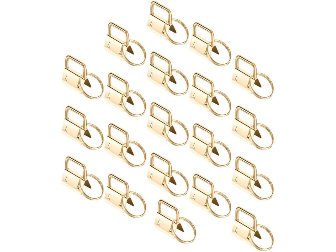 Conjunto De 40 Peças Chaveiros Ferro Dourado Pulseira