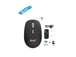 Dual Mode Wireless Mouse, Bluetooth/2.4g Switchable, Rechargeable Quiet Office Mouse Beisk