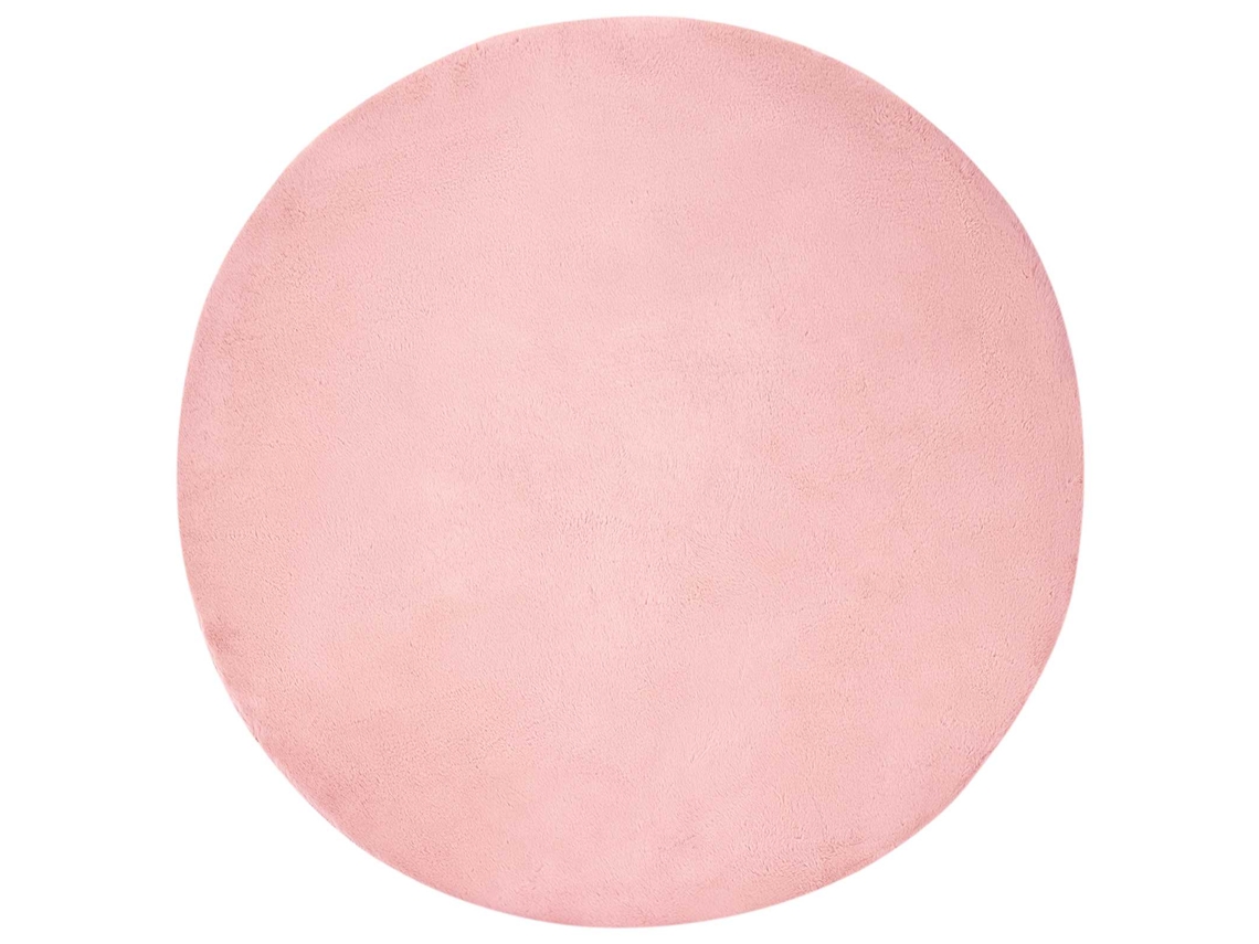 Vidaxl Tapete Antideslizante De Sintética De Coelho Olite Rosa Ø 80 Cm