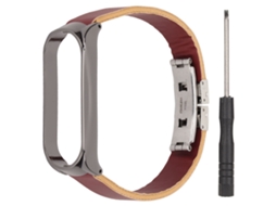 Cinto de relógio de couro com fivela borboleta para Xiaomi Mi Band 6 | EOOCOO