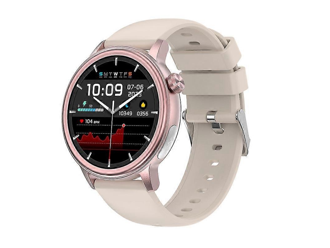 Smartwatch Branco Creme, Tela Ips 1,39 Polegadas, Bluetooth, Ecg, Ip68, Compatível Com Ios E Android