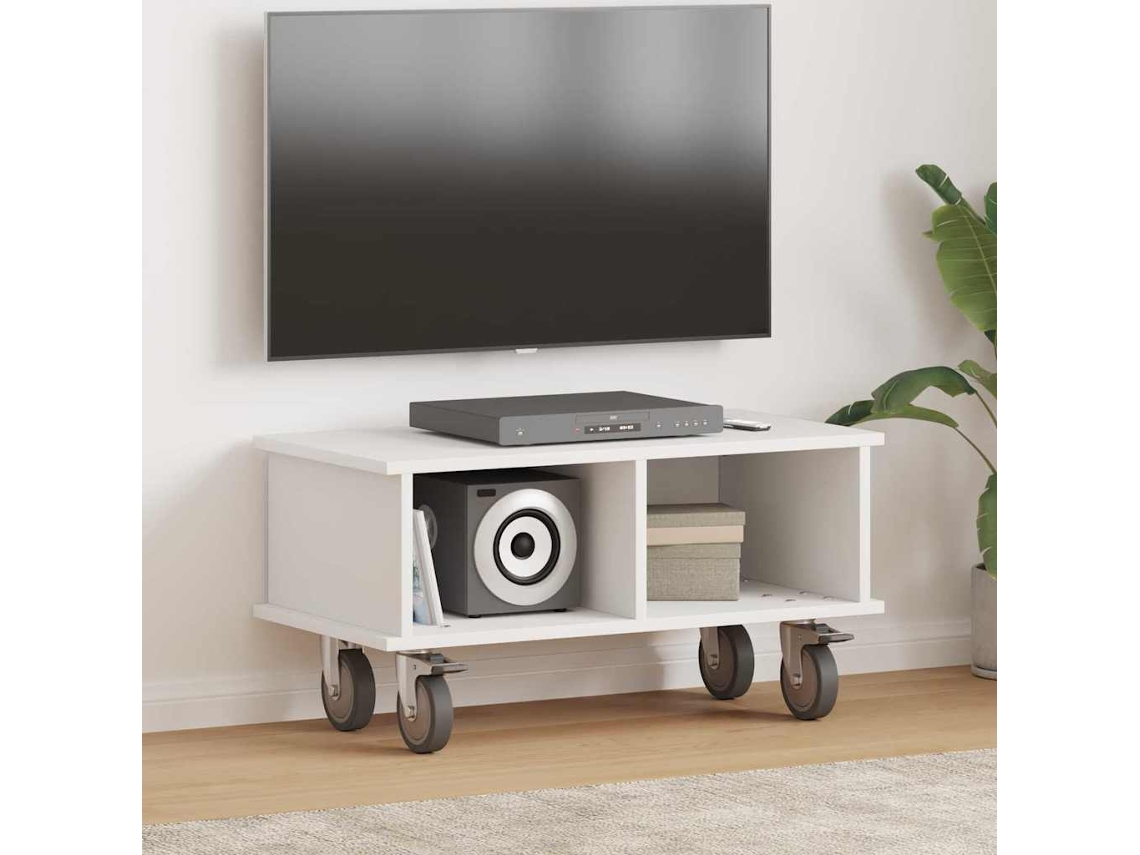 Vidaxl Suporte Para Tv Branco 68,5 X 35 X 35 Cm Madeira Processada