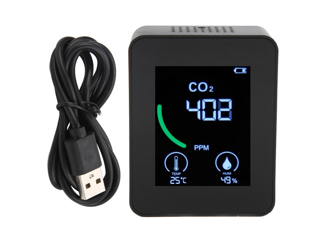 Monitor De Qualidade Do Ar Co2 Bluetooth Com Armazenamento De Dados Portátil Zn-2co1tb