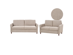 Conjunto De Sala De Estar Beliani Mare De Tela Beige 184x77x88