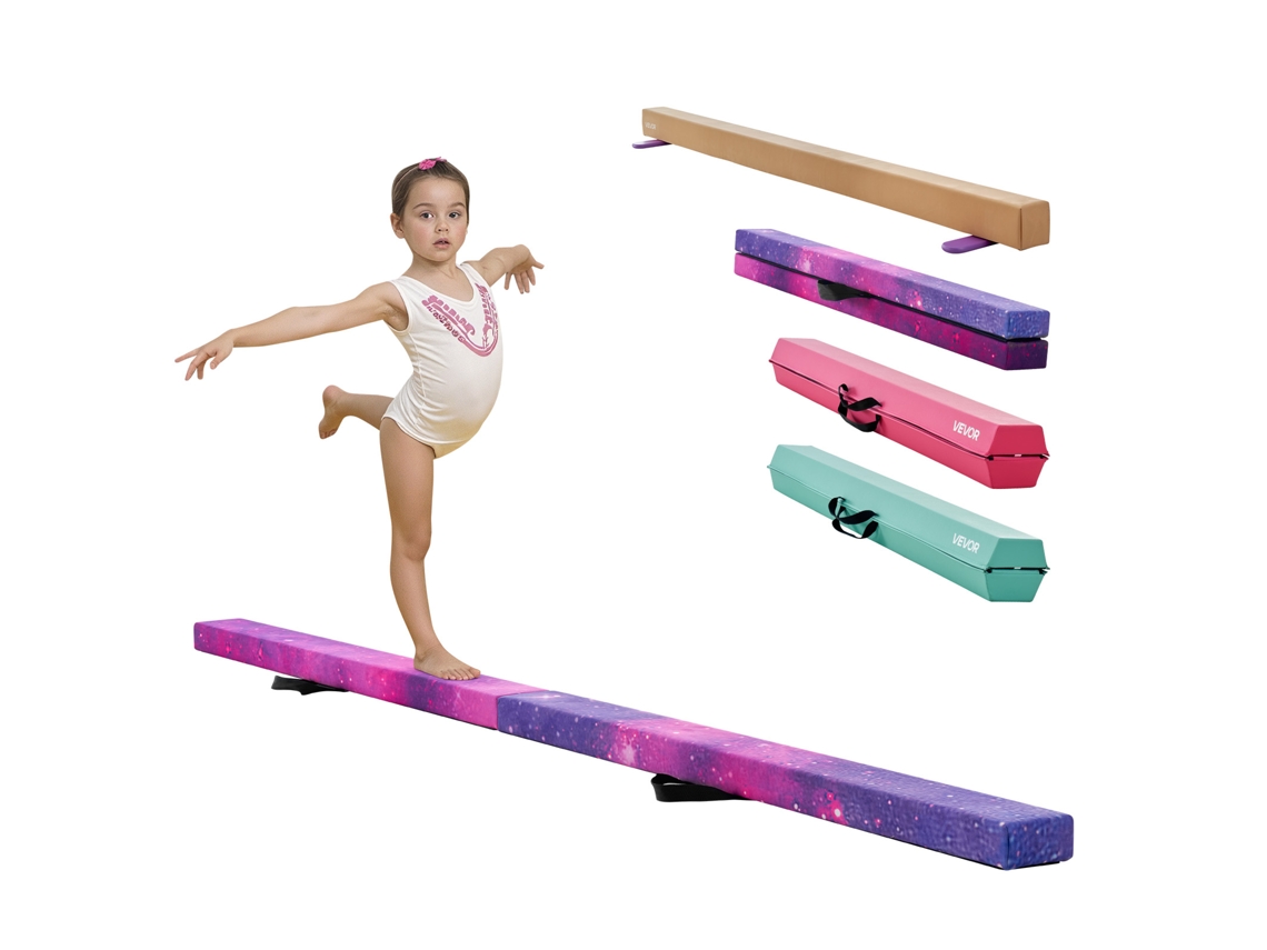 Trave De Equilíbrio De Ginástica Infantil Vevor 238 Cm Capacidade De Carga 136,1 Kg Galaxy