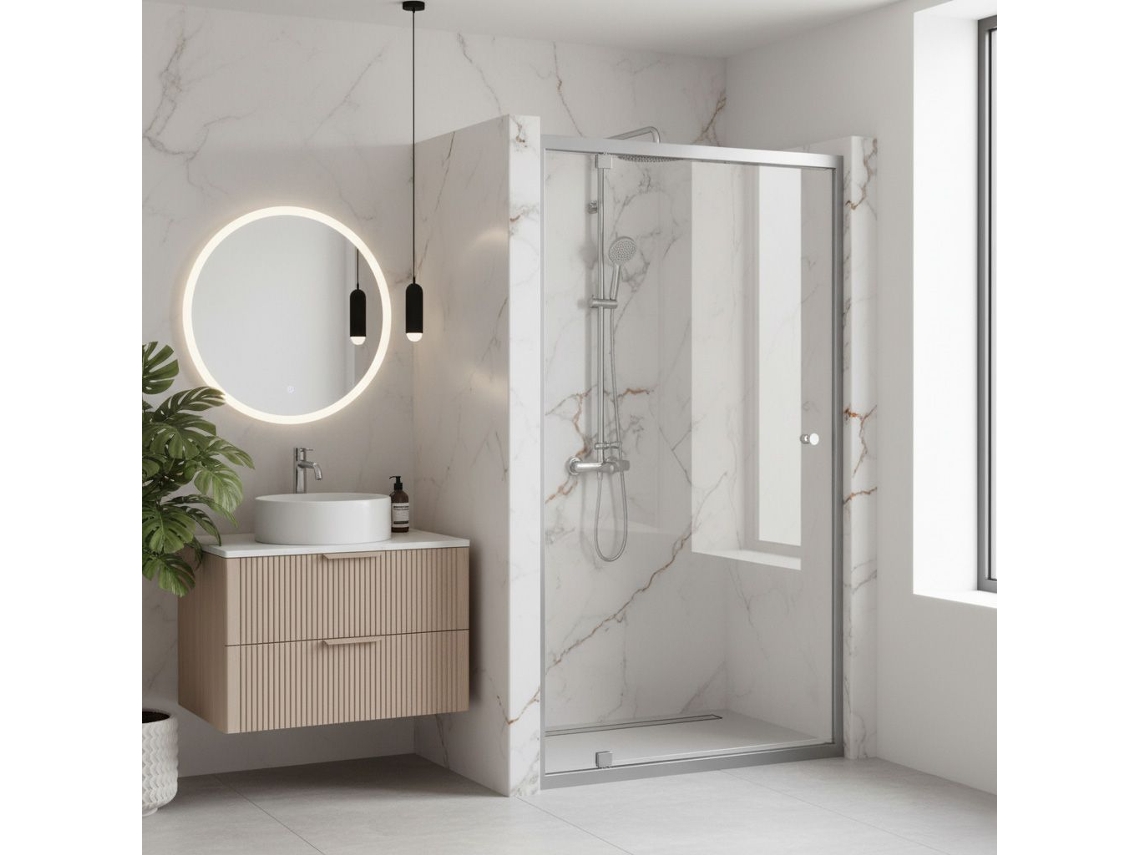 Porta De Chuveiro Rea Primo Swing 90 Chrome