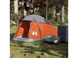 Vidaxl Tenda De Campismo Cúpula P/ 1 Pessoa Impermeável Cinza/laranja