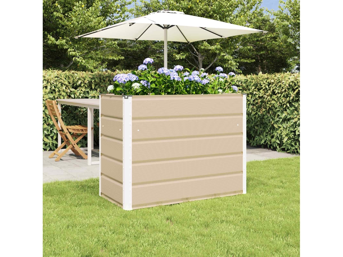 Vidaxl Floreira Ivory 100 X 50 X 75 Cm Aço Galvanizado