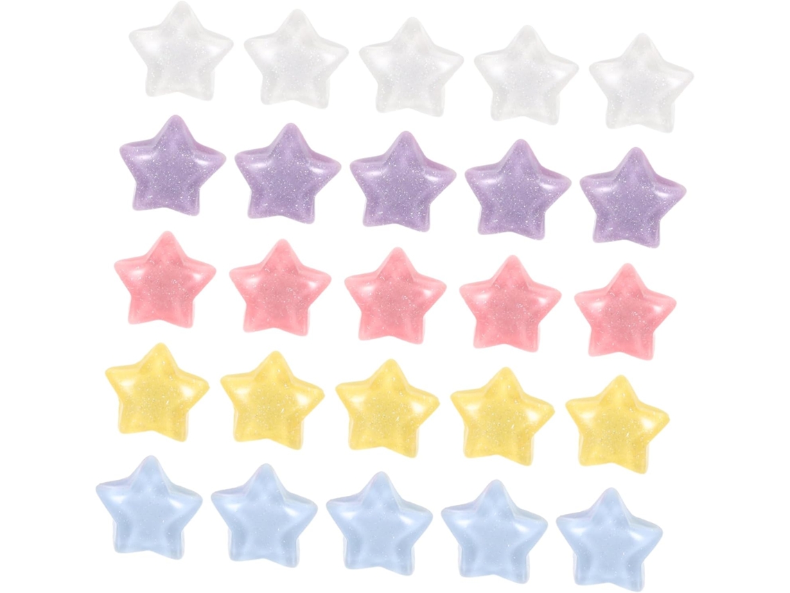 Inoomp 30 peças decorativas de cinco pontas em núcleos pastel para murais e quadros cortiça, ideais para salas de aula