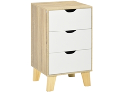 Cômoda 3 Gavetas Base Elevada Quarto Sala Corredor Natural