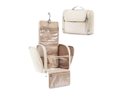 Necessaire de mulher de grande capacidade com gancho e escova de aseio impermeável branca ZYBLSSBB