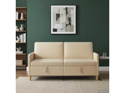 Vidaxl Sofa Com Armazenamento Creme 172 X 78 X 87 Cm Poliéster