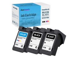 2black-aecteach-cartucho De Tinta Para Impressora, Pg-510, Cl-511, Canon Pixma Ip2700, Mp240, Mp250, Mp270, Mp280, Mp480, Mp490, Mp492