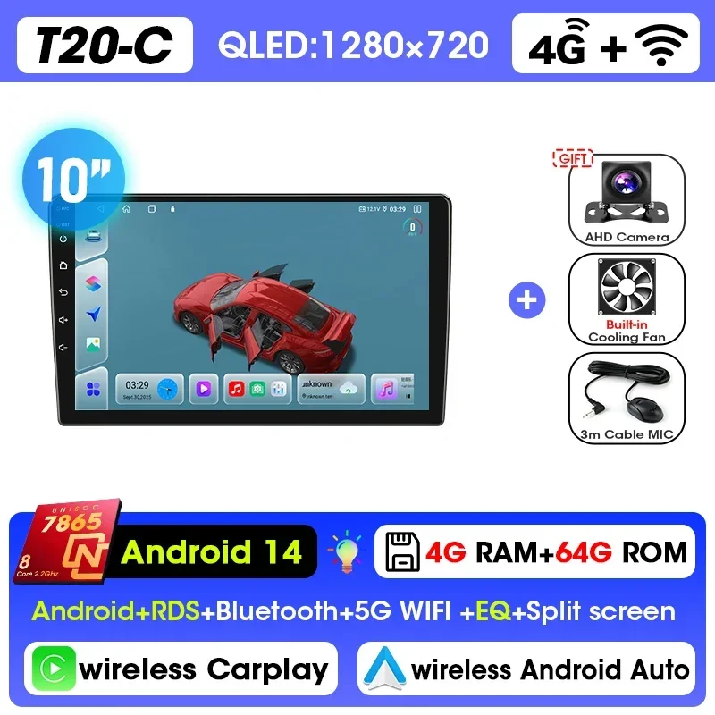Sistema Multimídia Automotivo De 9 A 10 Polegadas (10 Polegadas), Compatível Com Android Carplay.