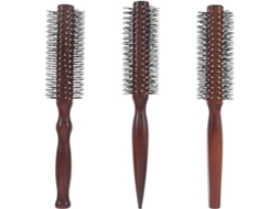 Conjunto De 3 Escovas Cabelo Redondas Para Dar Volume Cerdas Madeira E Nylon, Secador De Cabelo, Desembaraçante