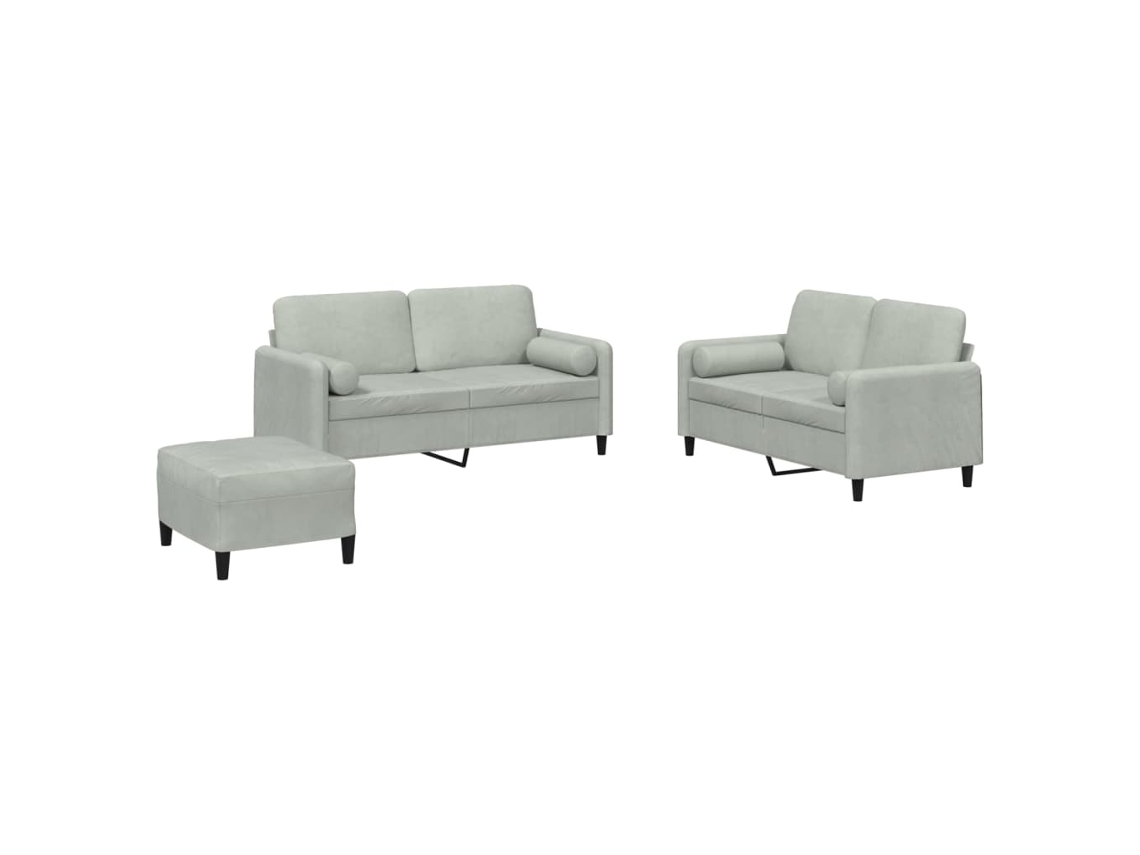 Sofa Set, Sofa Sets Vidaxl Cinzeto Veludo (n/a)