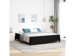 Vidaxl Cama Box Com Colchão Preto 180 X 200 Cm Tecido