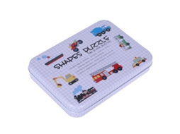 Primerox quebra cabeça de Madeira Educacional para Crianças Conjunto de Brinquedos de Aprendizagem com Recipiente Veículo