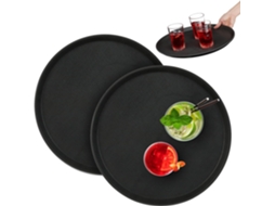 Bandejas Redondas Para Servir - 40 Cm De Diámetro - Color Negro - 2