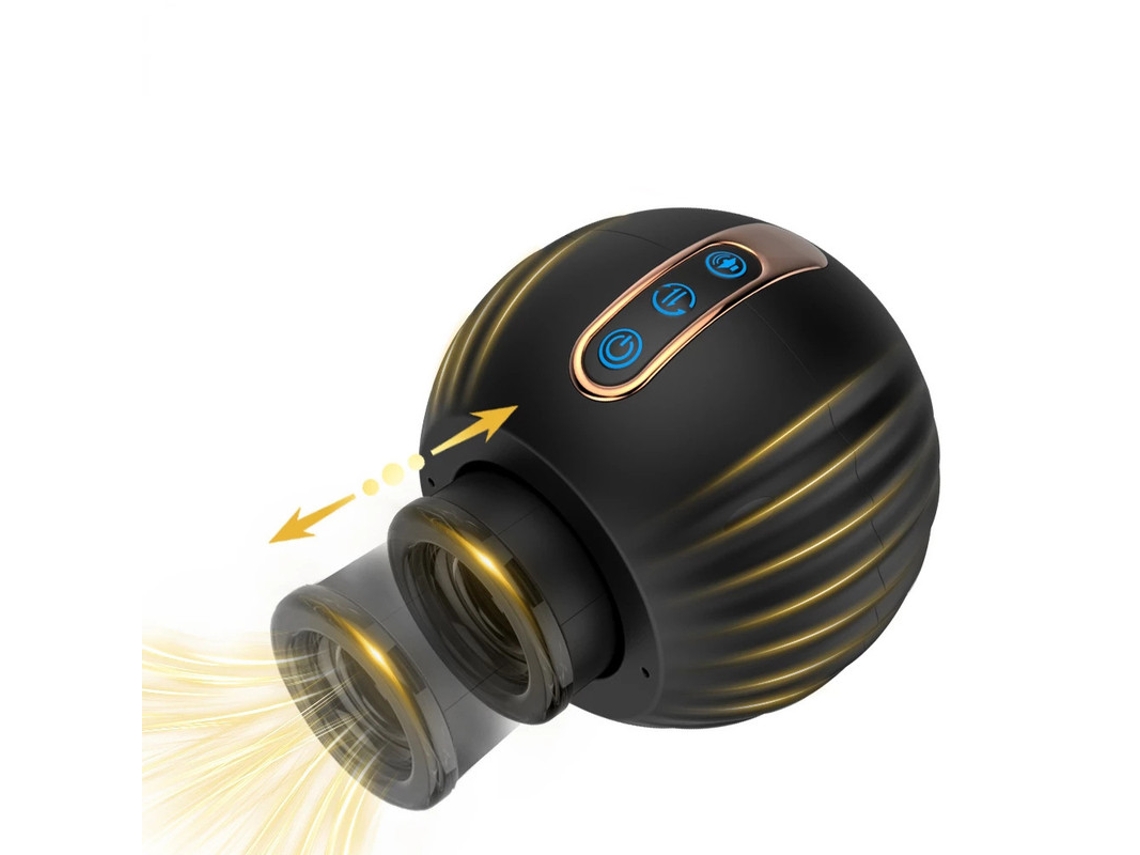 Masturbador Giratório Telescópico Totalmente Automático para Homens Preto YIZHOOD