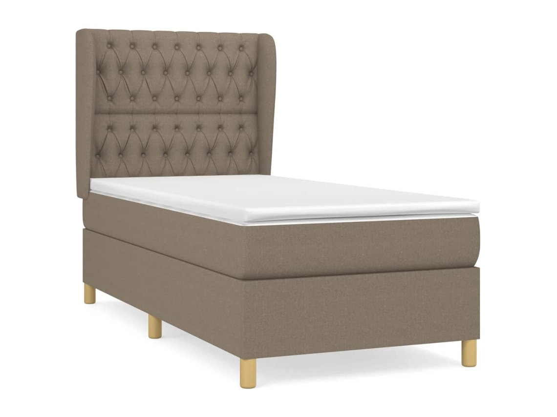 Box Spring Bed, Box Spring Beds Vidaxl Cinzento-acastanhado Tecido (90 X 190 Cm)