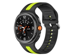 Pulseira De Silicone Bicolor Com Listras Verticais E Fivela Prateada Para Samsung Galaxy Watch8 / Watch8 Classic