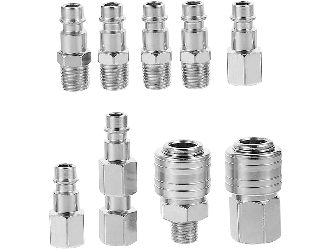 Conjunto De 10 Conexões Metálicas De Engate Rápido Para Tubos E Adaptadores