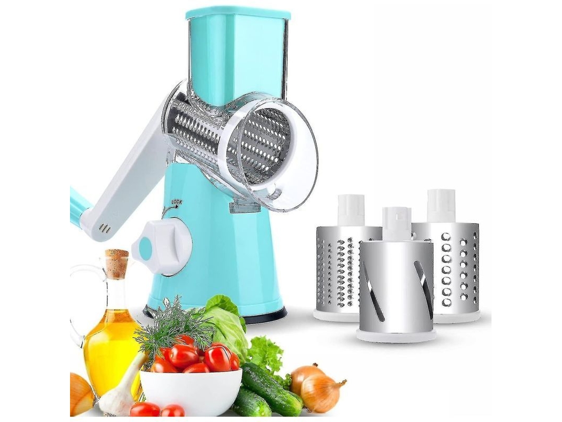 Nova Line cortador de Legumes Fitnate com 2 Lâminas Rotativas de Aço Inoxidável, Manual e Portátil