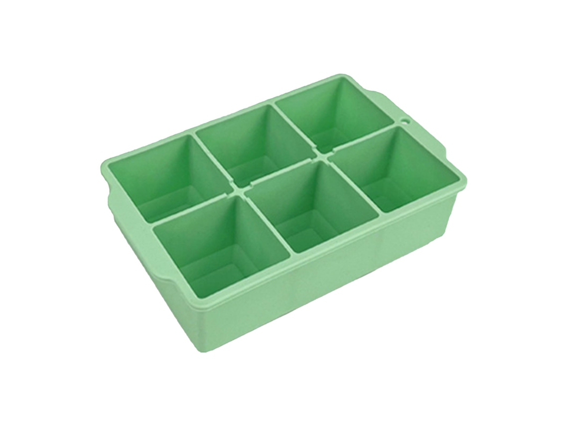 Eyf bandeja de Gelo Silicone Alimentar 6 Cubos com Tampa Removível para Coquetel Café Verde