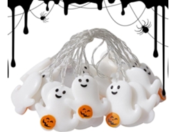 Luzes De Halloween Em Formato Fantasma, 2m, 10 Leds, À Prova D'água E