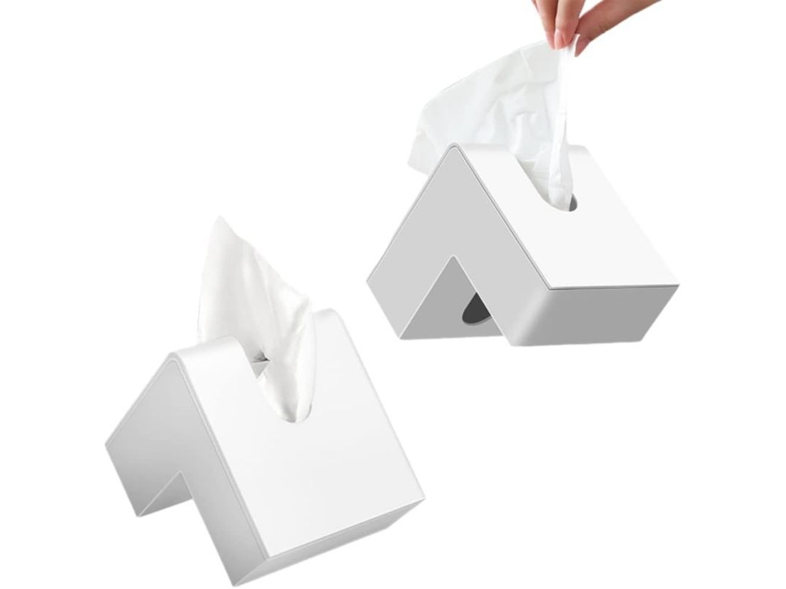 2026 dispensador de Pañuelos Plegado de 2 Unidades Estuche Moderno de Plástico Resistente Sin Bpa (branco)