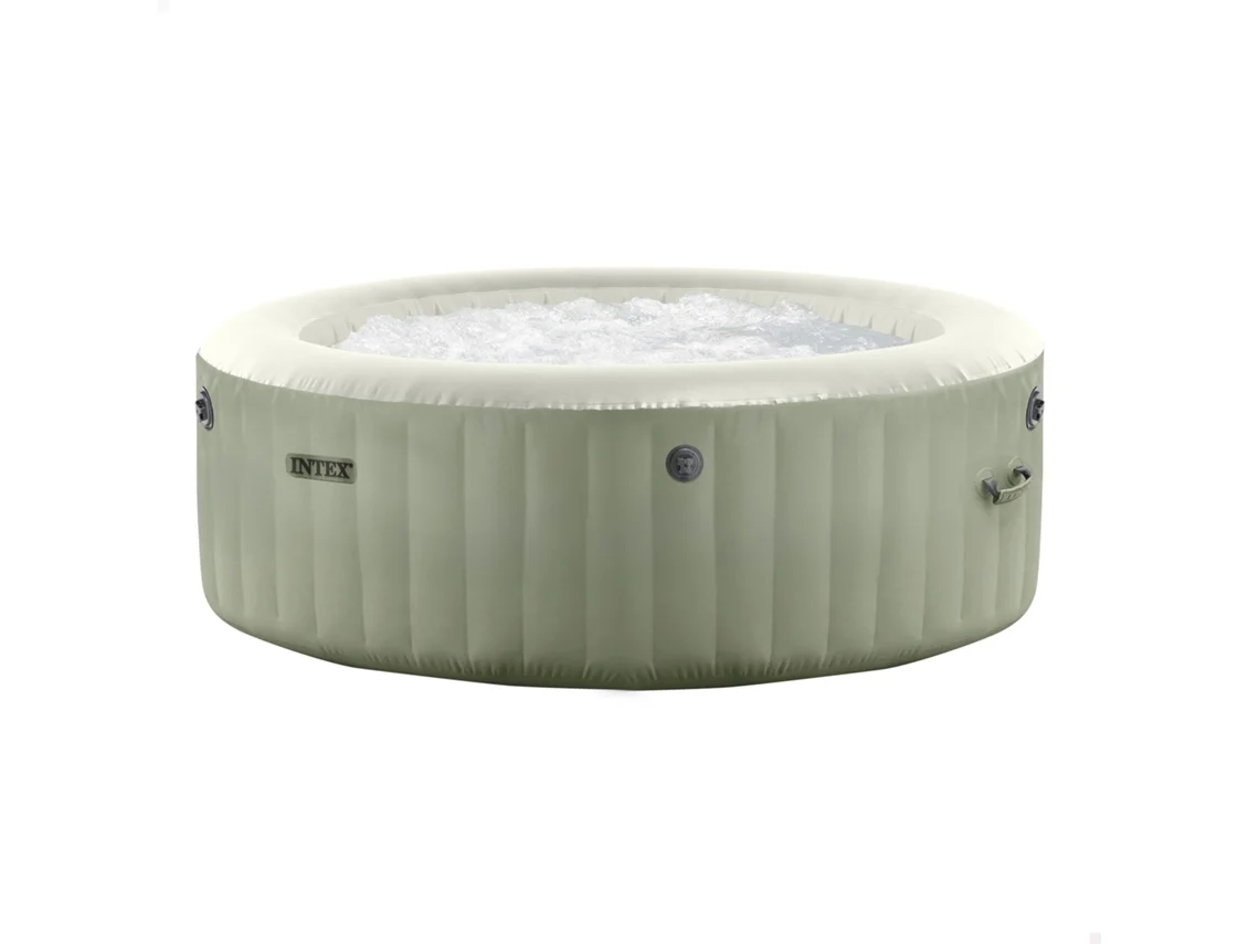 Spa Inflável Intex Massagem Com Bolhas Verde Oliva 4 Pessoas D196x71 Cm