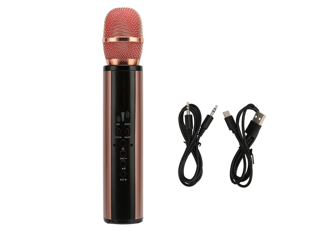 Mali microfone Bluetooth Sem Fio com Redução de Ruído e Gravação para Karaokê Smartphone Pc Rosa