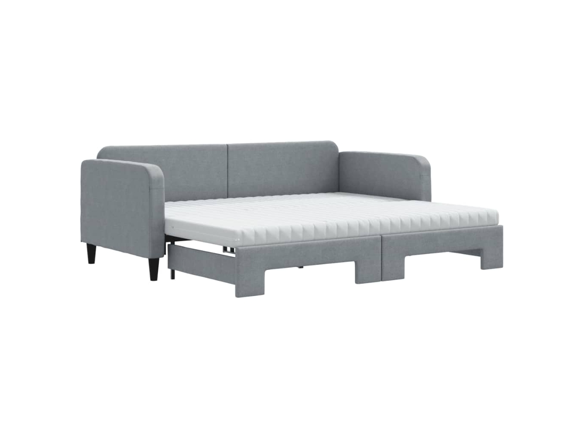 Sofá-cama Com Gavetão Vidaxl Cinzeto Tecido