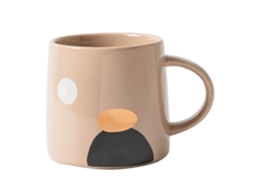 Caneca de Cerâmica de 380Ml Caneca de Chá para Escritório e Lar Caneca Moderna com Design Abstrato NEVEANCE