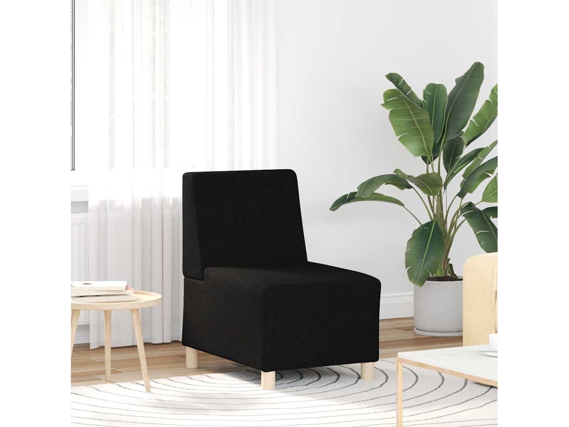 Vidaxl Poltrona Sem Braços 55 Cm Tecido Preto
