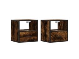 Conjunto de 2 mesas de cabeceira de parede MAISON EXCLUSIVE em carvalho fumado (40x31x39,5 cm)