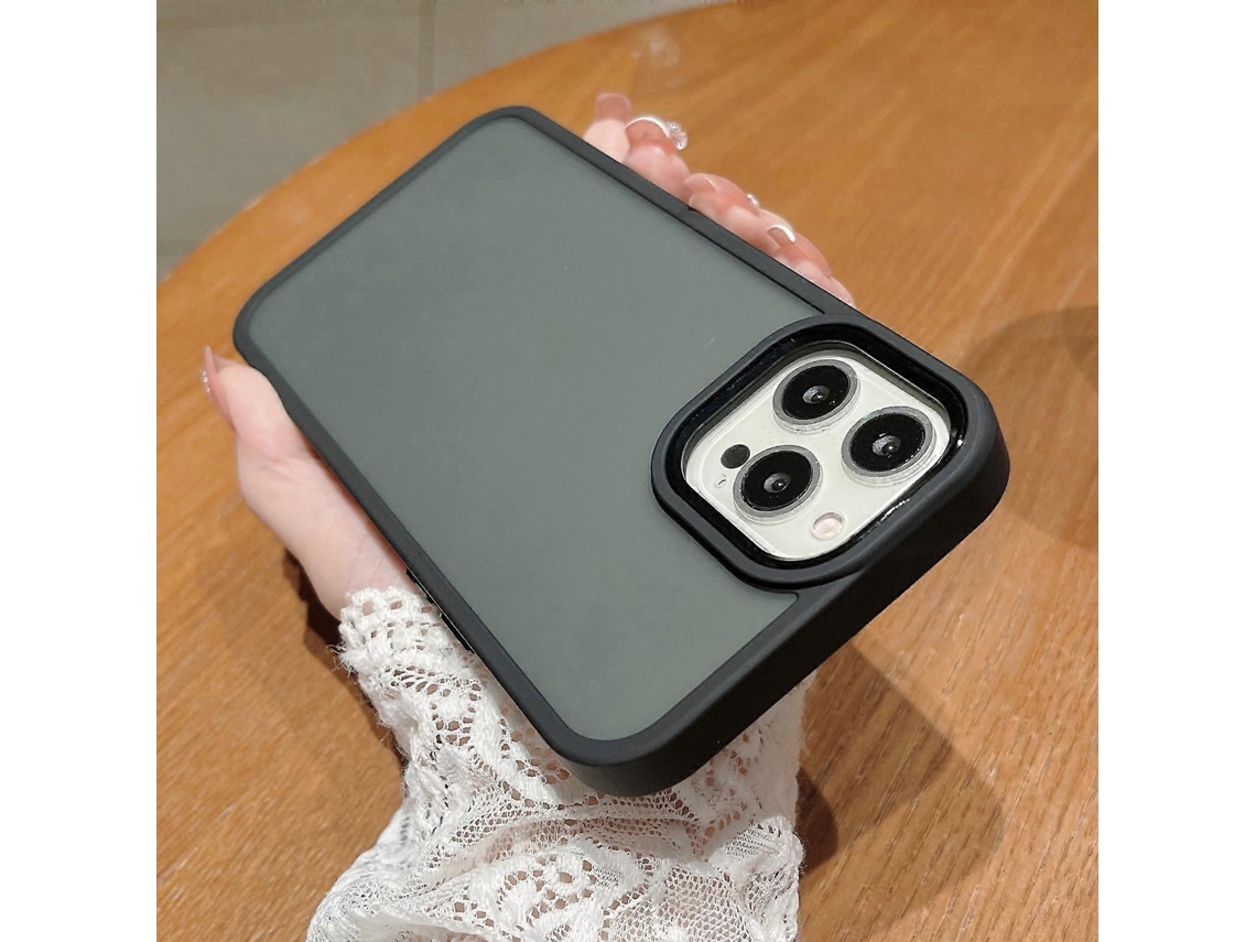 Capa Protetora Para Iphone 14 Pro Max Com Sensação De Pele De Pc Tpu