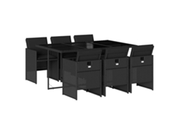 Garden Dining Set, Garden Dining Sets Vidaxl Preto Rattan / Vime (n/a)