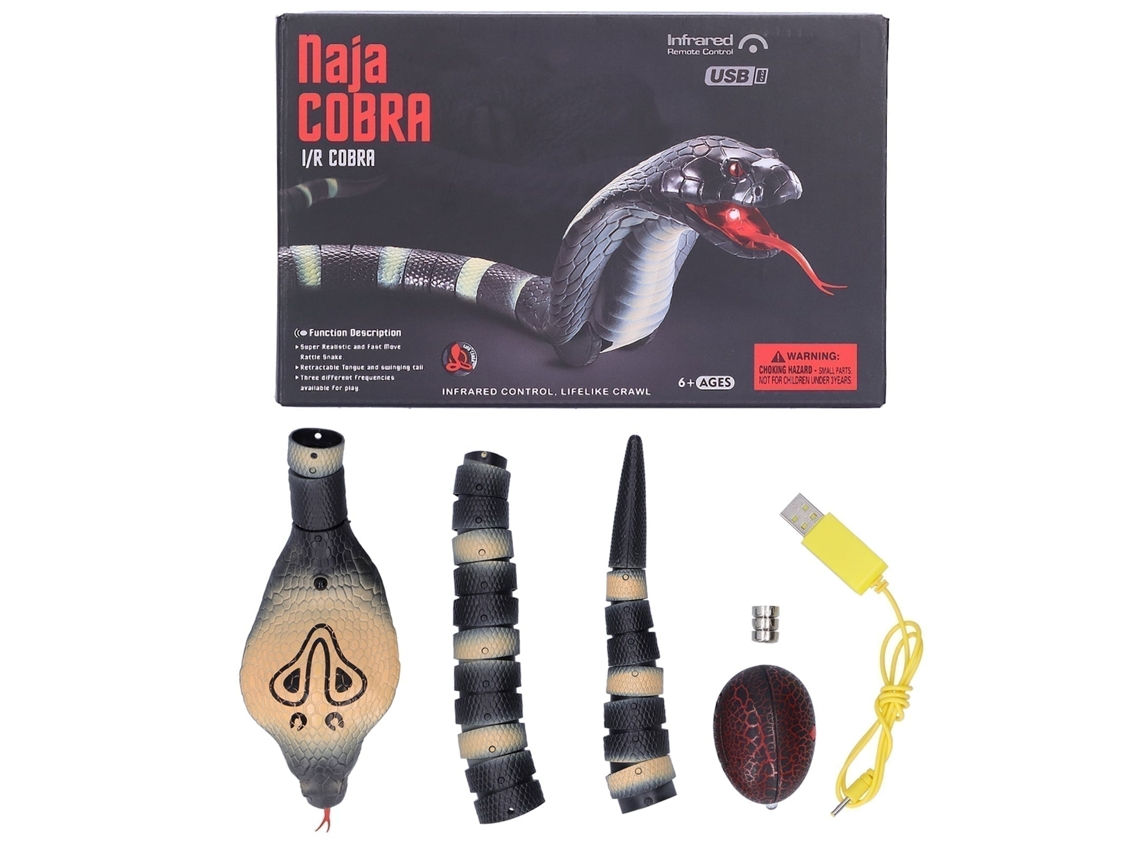 Primerox brinquedo de Cobra com Controle Remoto Infravermelho Simulação Animal Modelo Elétrico Travessura