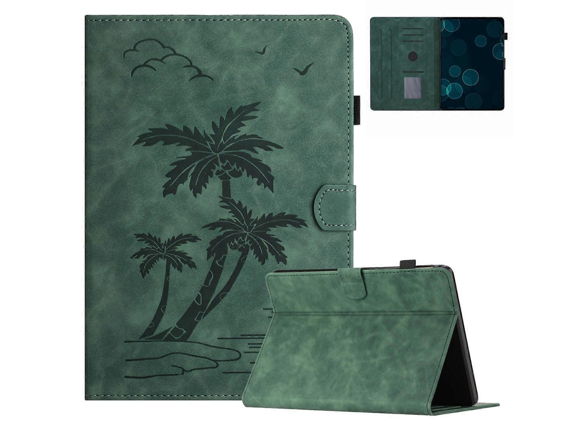 Capa de couro inteligente Webake para tablet com design de coqueiro