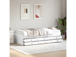 Vidaxl Sofá-cama Com Gavetas Sem Colchão 90x190 Cm Branco
