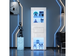 Vitrine 60x40x170 Cm - Portas Acrílicas, Led, 2 Prateleiras De Vidro, Alto Brilho - Branco
