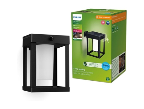 Aplique Solar De Parede Philips Camill Ultraeficiente 1,4 W Ip44 Detector De Movimento