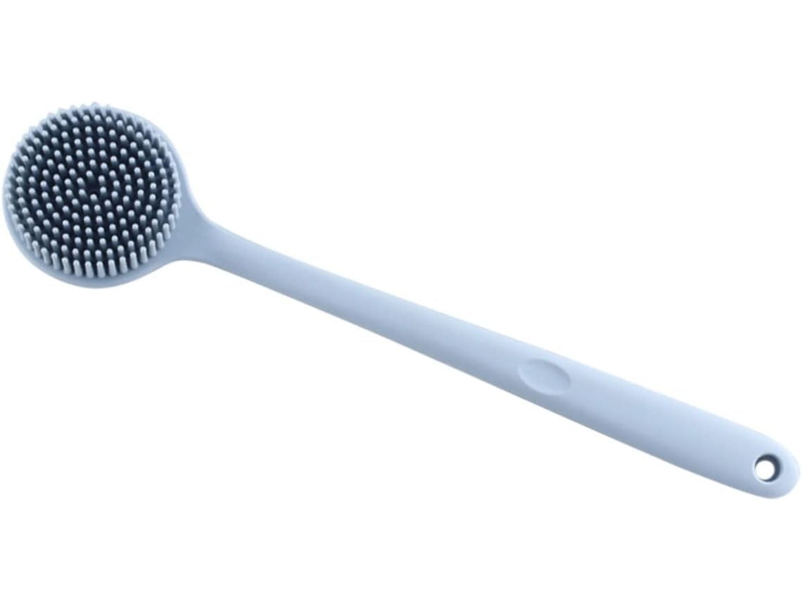 Escova De Silicone Para Banho, Para O Corpo E Costas Masculinas Limpa Massageia A Pele Fácil De Segurar Guardar